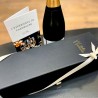 Coffret Champagne livré avec un guide de dégustation. Présentation avec un ruban de satin noué autour du coffret champagne.